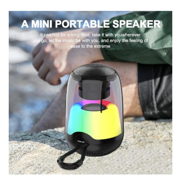 ZQS-L02 Portable Bluetooth Speaker – Wireless Outdoor Speaker for Camping, Black