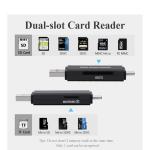 2-in-1 High-Speed SD 3.0 Memory Card Reader – USB-A & Type-C Portable Card Reader for SD/TF Cards