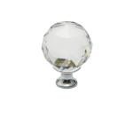 Premium Crystal Cabinet Knobs – 37 mm Faceted Glass with Chrome‑Plated Base, Set of 4