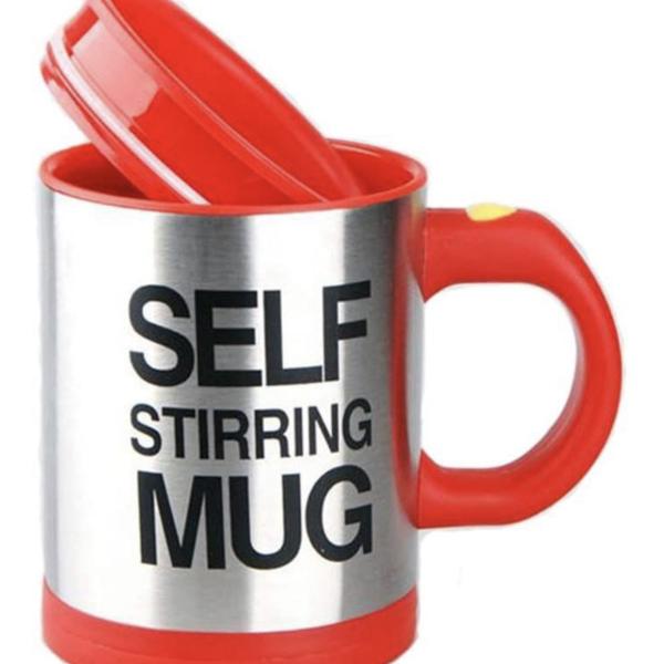 Self-Stirring Mug – Red – Automatic Mixing Coffee Cup with Spill-Proof Lid for Tea, Coffee & Hot Chocolate