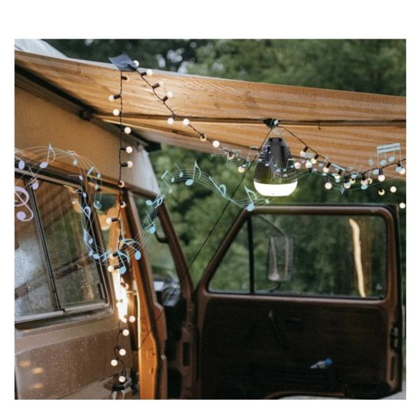 ZQS1317 8W Bluetooth Speaker with Hanging LED Lantern & 1500mAh Power Bank – Ideal for Camping & Outdoor Use