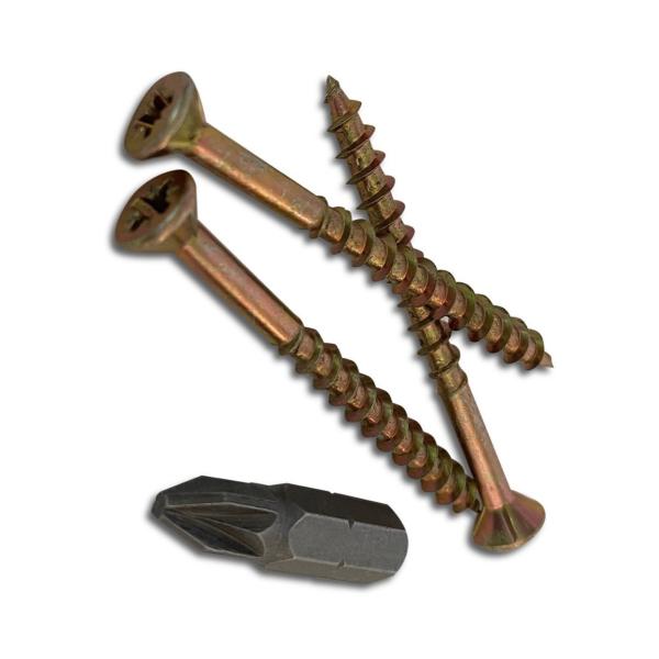 Ifasten CBC Pozi No8 4.2x40mm Screws – 400 Pack with Bit | Premium Wood Fasteners