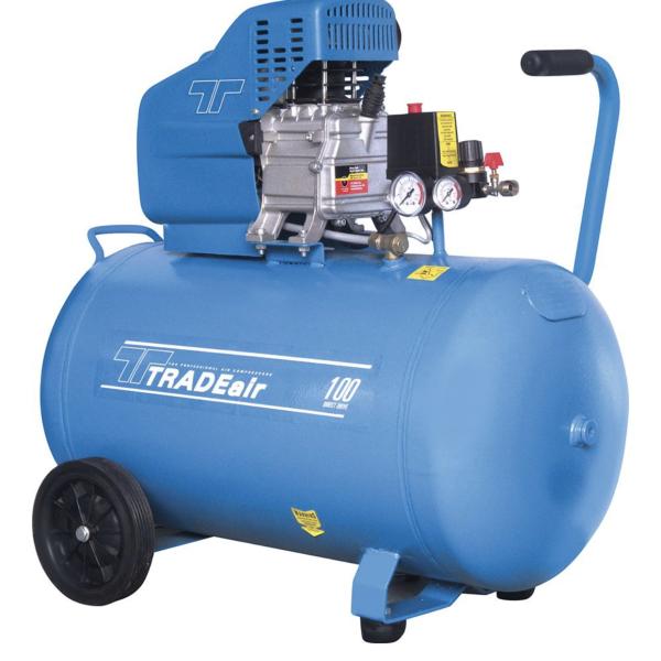 TradeAir 100 L 1.5 kW (2.0 HP) Lubricated Direct‑Drive Compressor – 8 Bar, 105 L/min
