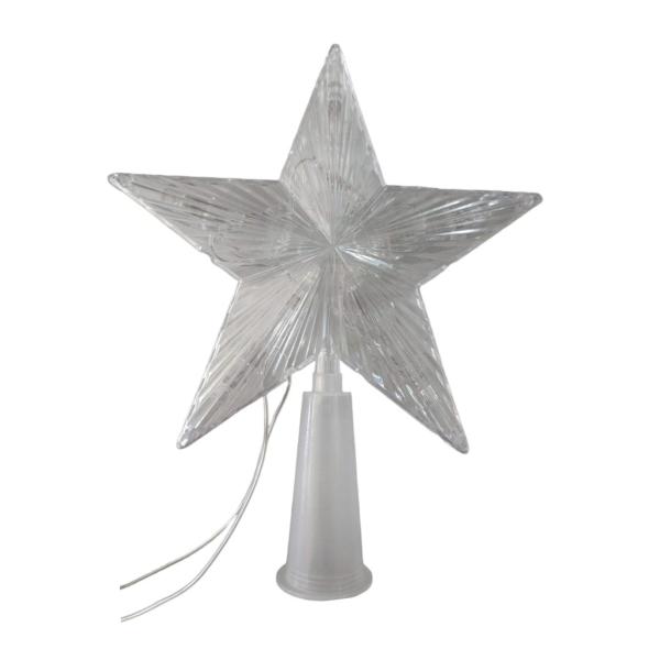 ZYF-105 15cm LED Christmas Tree Top Star – White Lighted Tree Topper Decoration
