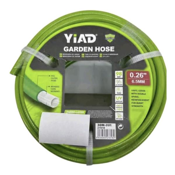 Yiad 60M Heavy-Duty Garden Hose – UV-Resistant Flexible Water Pipe for Gardening, Landscaping & Outdoor Use