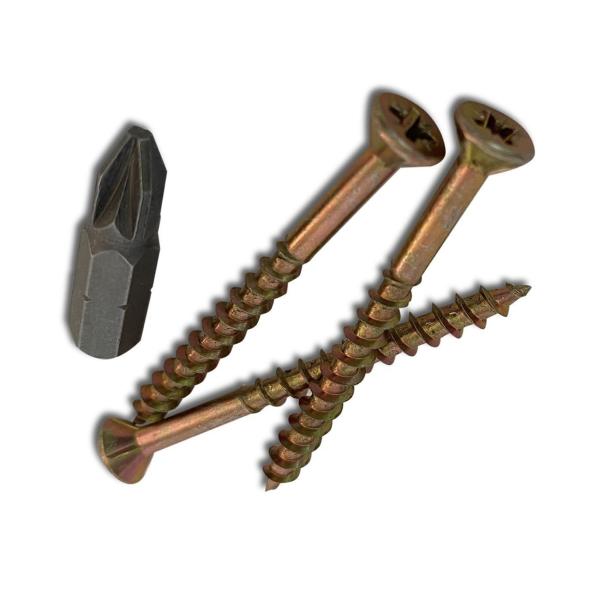 Ifasten CBC Pozi No8 4.2x40mm Screws – 400 Pack with Bit | Premium Wood Fasteners