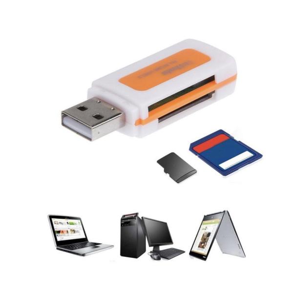 SE-TQ06 4-in-1 USB Memory Card Reader – SD/TF Card Adapter with Micro USB, Type-C & USB Interface – High-Speed Data Transfer