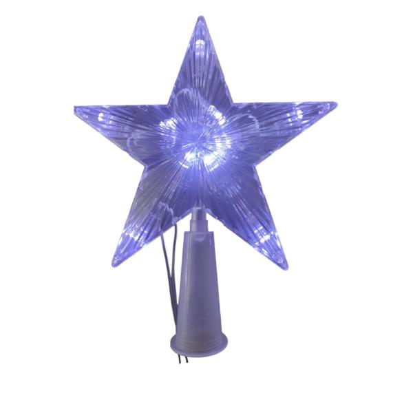 ZYF-105 15cm LED Christmas Tree Top Star – White Lighted Tree Topper Decoration