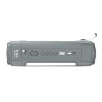 ZQS1351 Solar-Powered Bluetooth Speaker with LED Flashlight & FM Radio – Grey