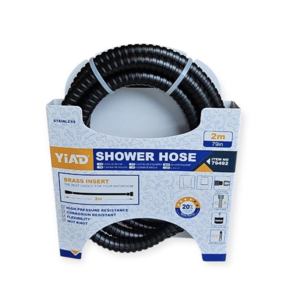 Yiad 2 Meter Flexible Shower Hose – Extra-Long, High-Pressure, Chrome-Plated with Universal Brass Fittings