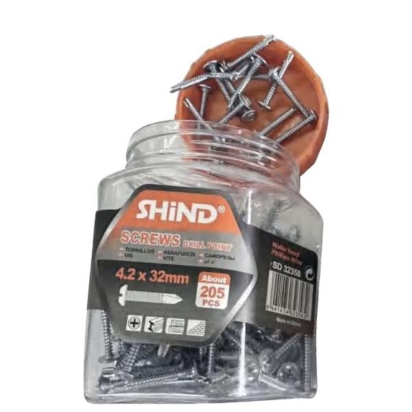 Shind 4.2 x 32mm Silver Screws with Drill Point – 205-Pack