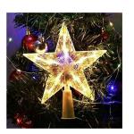 ZYF-106 15cm LED Christmas Tree Top Star – Warm White Tree Topper Decoration with Soft Glow