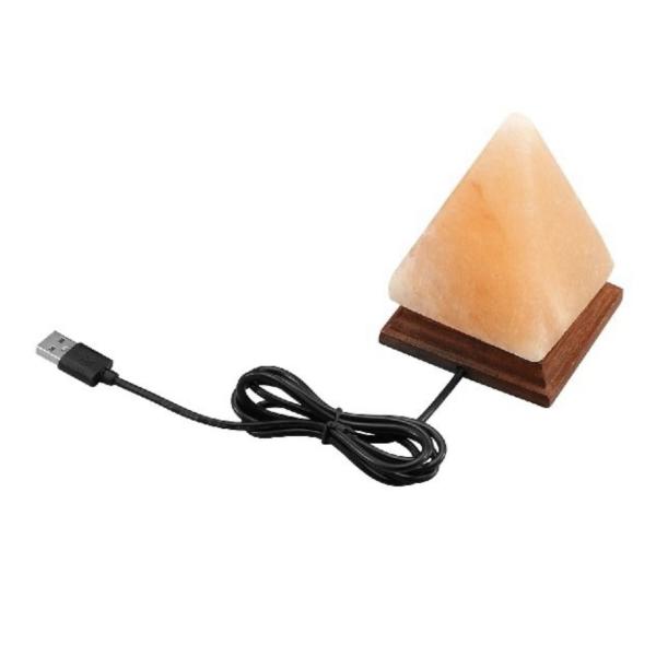 JG20375555 Pyramid Himalayan Salt Lamp – USB Powered RGB Color-Changing Light with Natural Crystal Rock