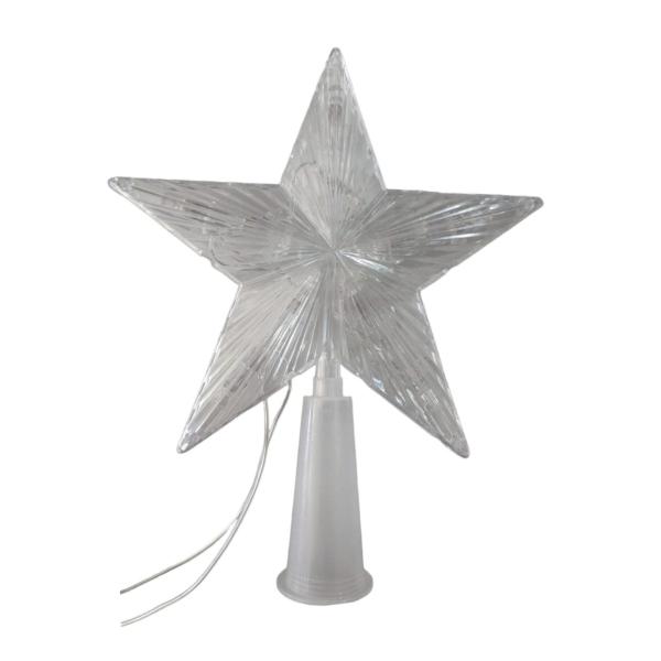 ZYF-105 15cm LED Christmas Tree Top Star – White Lighted Tree Topper Decoration