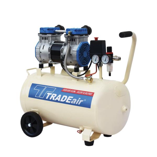 Tradeair 50 L Silent Oil-Free Multi‑Cylinder Compressor – 1.8 kW Direct Drive, 2.5 HP, 8 Bar