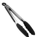 Premium 27 cm Stainless Steel Tongs with Silicone Tips & Locking Teardrop – Heat‑Resistant Kitchen & BBQ Tool