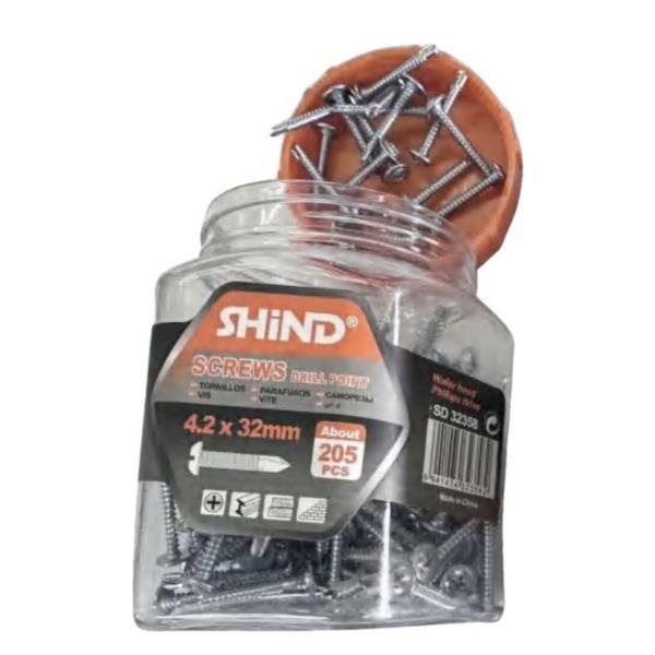 Shind 4.2 x 32mm Silver Self-Drilling Screws with Drill Point – 205-Pack