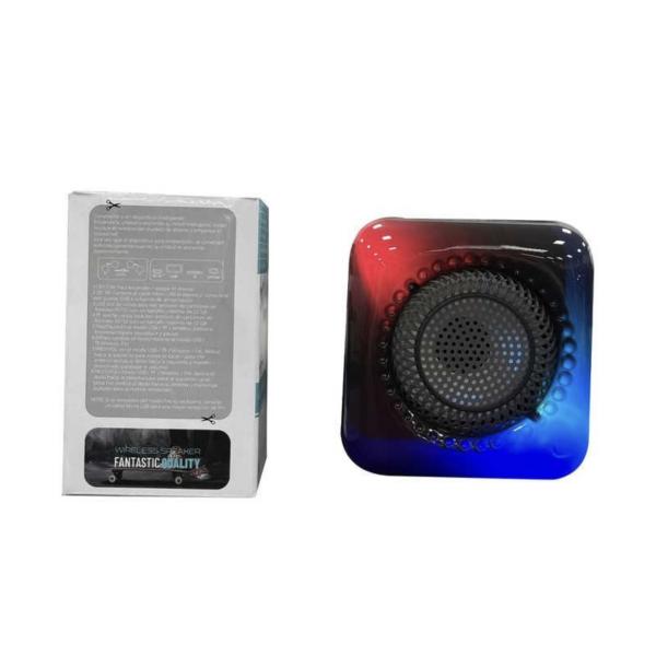 Portable Bluetooth Speaker with FM Radio, USB & LED Lights – Wireless Audio with Colorful Visuals