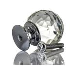 Premium Crystal Cabinet Knobs – 37 mm Faceted Glass with Chrome‑Plated Base, Set of 4