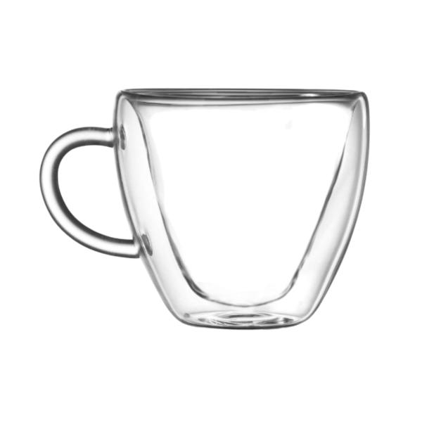 Heart-Shaped Double-Layered Glass Mug – Transparent Insulated Coffee & Tea Cup – 250ml Romantic Gift