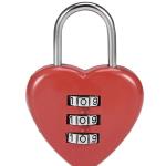 3‑Digit Red Heart‑Shaped Combination Padlock – Zinc Alloy, 3 mm Shackle, Resettable Code