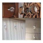 Premium Crystal Cabinet Knobs – 37 mm Faceted Glass with Chrome‑Plated Base, Set of 4