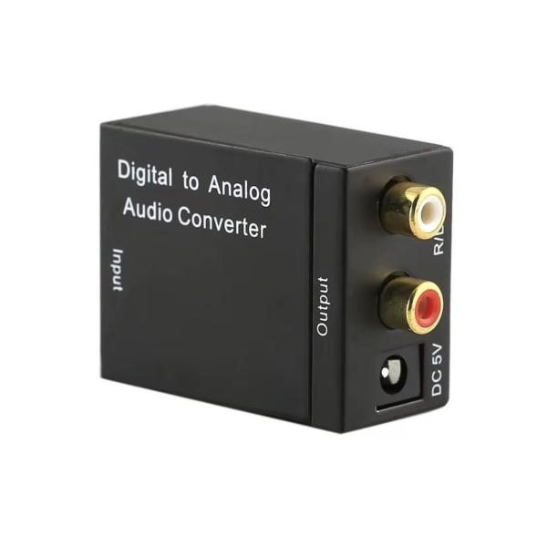 Digital to Analog Audio Converter – Optical (Toslink) to RCA (L/R) for Stereo Sound – GC Model