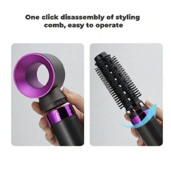 6-in-1 Multifunction Hair Dryer Styling Set – 220V – Hot Air Brush with Curling & Straightening Attachments