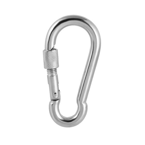 Shind 80 mm Stainless Steel Snap Hook with Locking Screw-Gate – Heavy-Duty Marine Grade A4