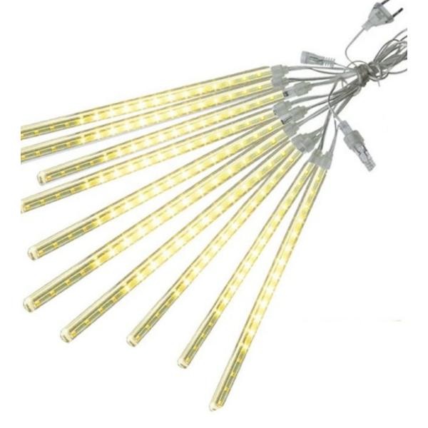 132 SMD Warm White Meteor Shower LED Light – 8-Tube Cascading Light Set for Indoor/Outdoor Decoration